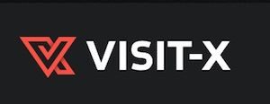 Visit-x Logo in schwarz/weiß/rot